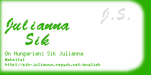 julianna sik business card